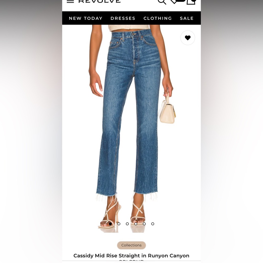 GRLFRND Cassidy Mid-Rise Flare Jeans in Runyon Canyon Blue